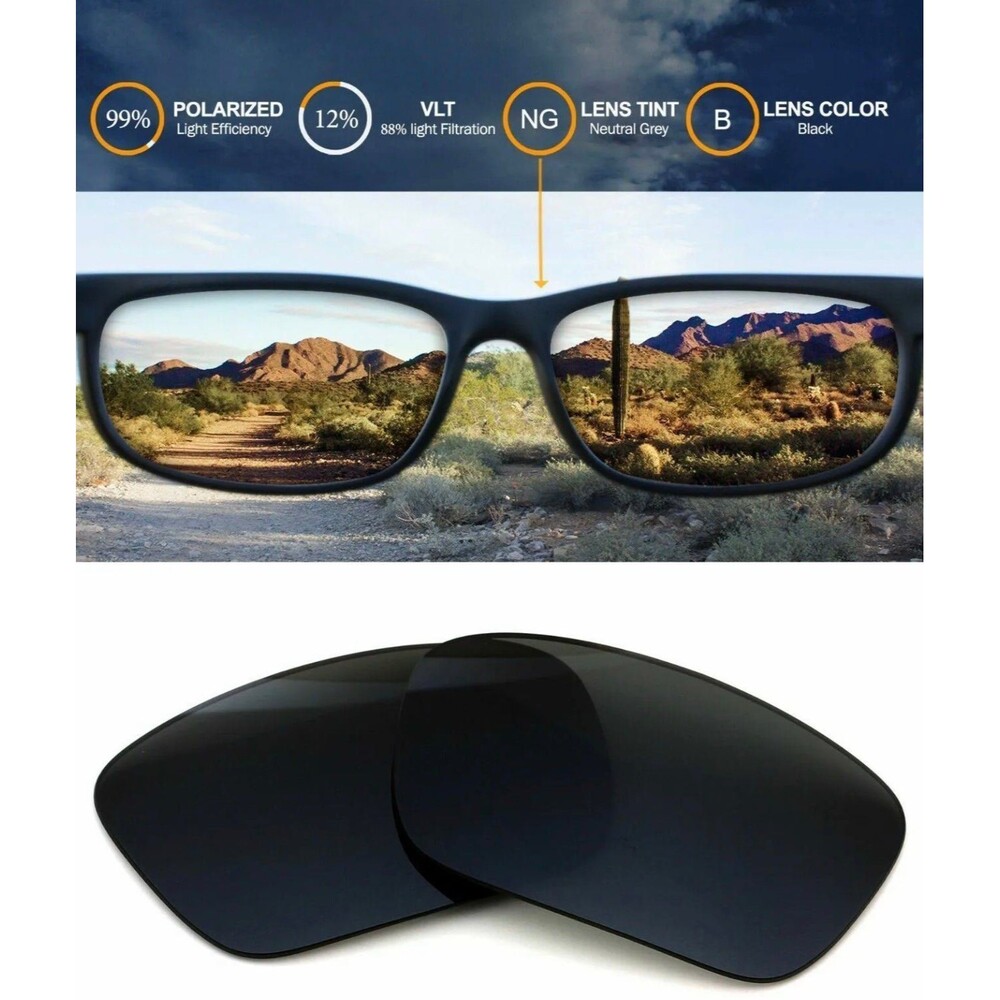 Polarized NEW Iridium Replacement Lenses For Oakley Gascan Sunglasses- Black - Picture 3 of 6